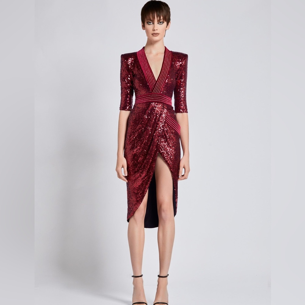 Zhivago EYE OF HORUS SEQUIN DRESS Ruby, size 6, worn once